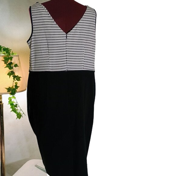 EUC: Maya Brooke Sze 16W Black & White Jacket Dress - Picture 5 of 8